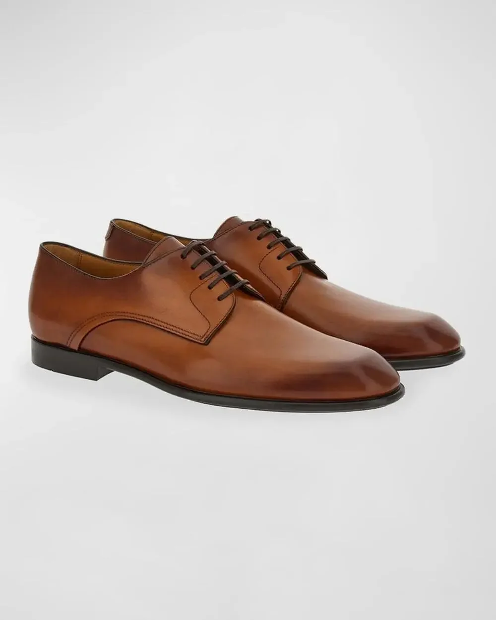 New In Box Salvatore Ferragamo ‘Fosco’ Brown Leather Oxfords Size 9.5E $895.00